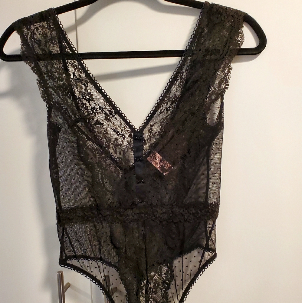 VS Black Lace Bodysuit